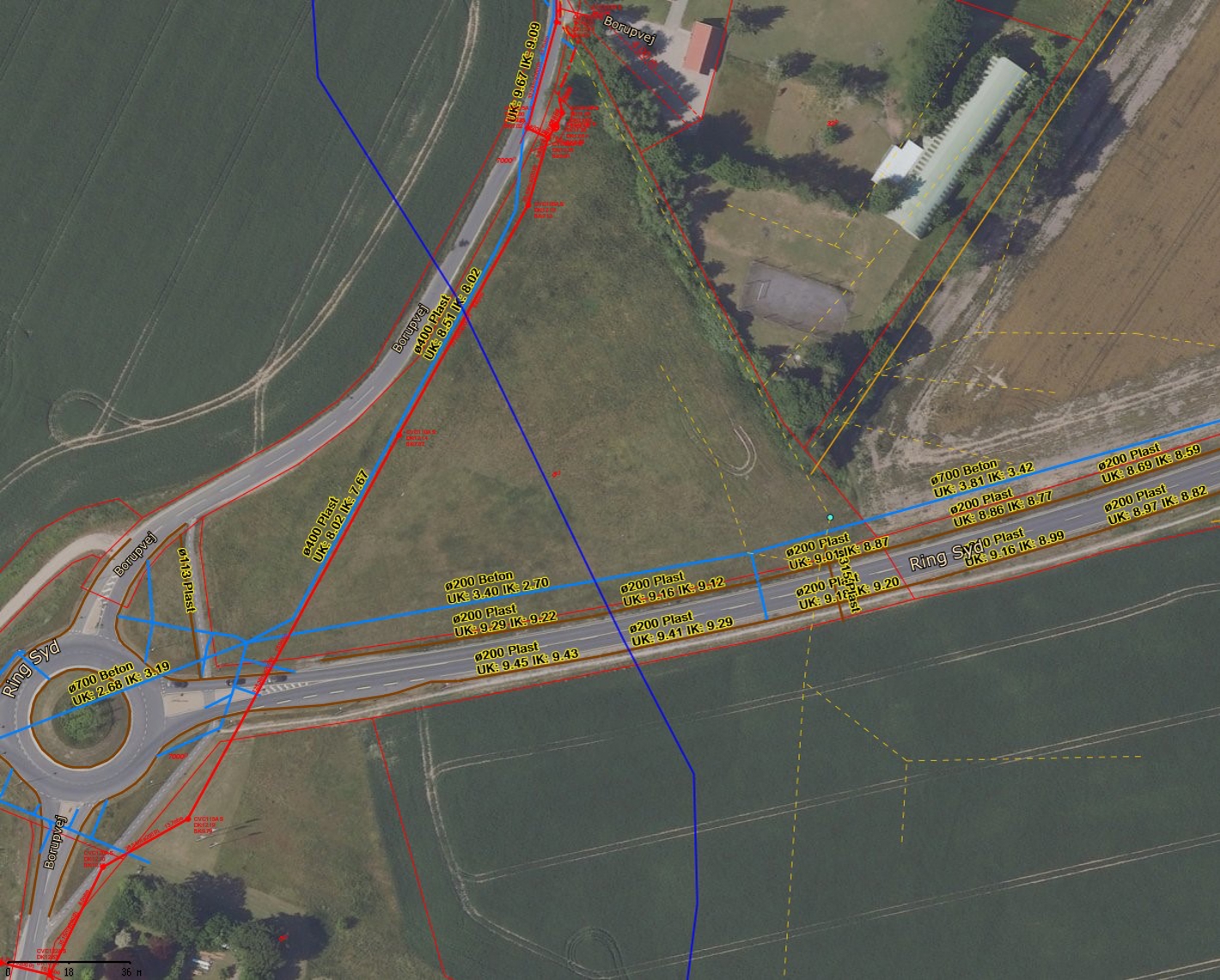 Kort fra webgis vedr. matr.nr. 8d, Stenstrup by, Rønnebæk