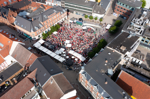 EM 2021 på storskærm på Axeltorv i Næstved