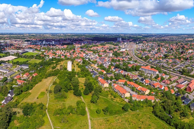 Luftfoto af Næstved by