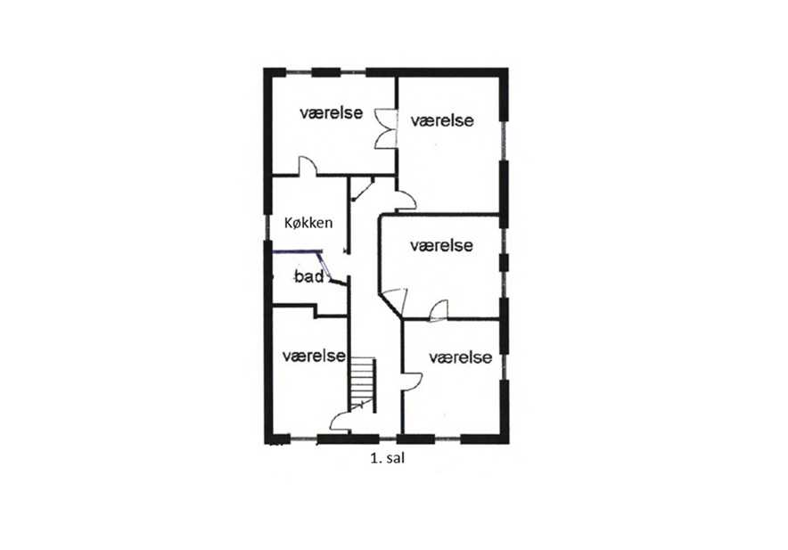 Plantegning 1. sal - Østergade 5a-b, Glumsø