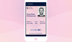 Billede af kørekort-app på mobil Billede af kørekort-app på mobil