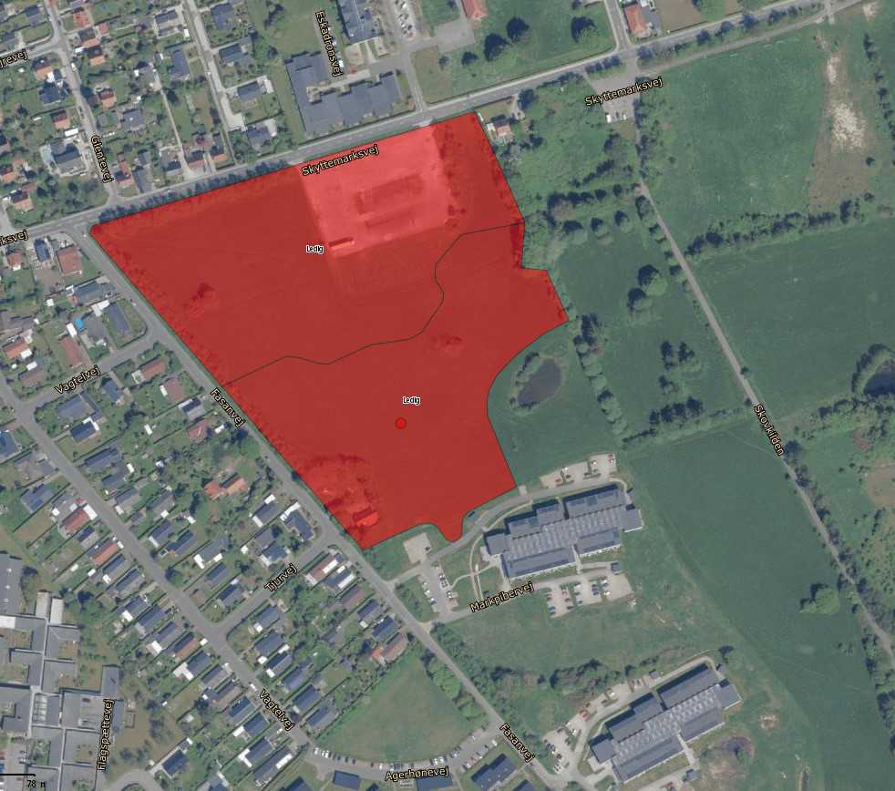 Luftfoto fra webgis over Skyttemarken 2024 i Næstved