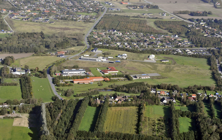 Luftfoto over erhvervsgrunde
