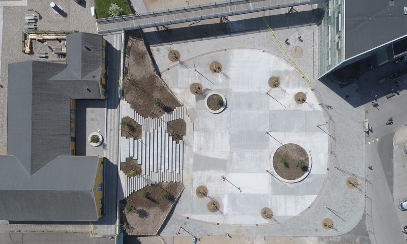 Luftfoto af det nye byrum "Dråben"