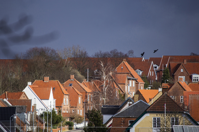 Udsigt over huse/boliger i Næstved Kommune