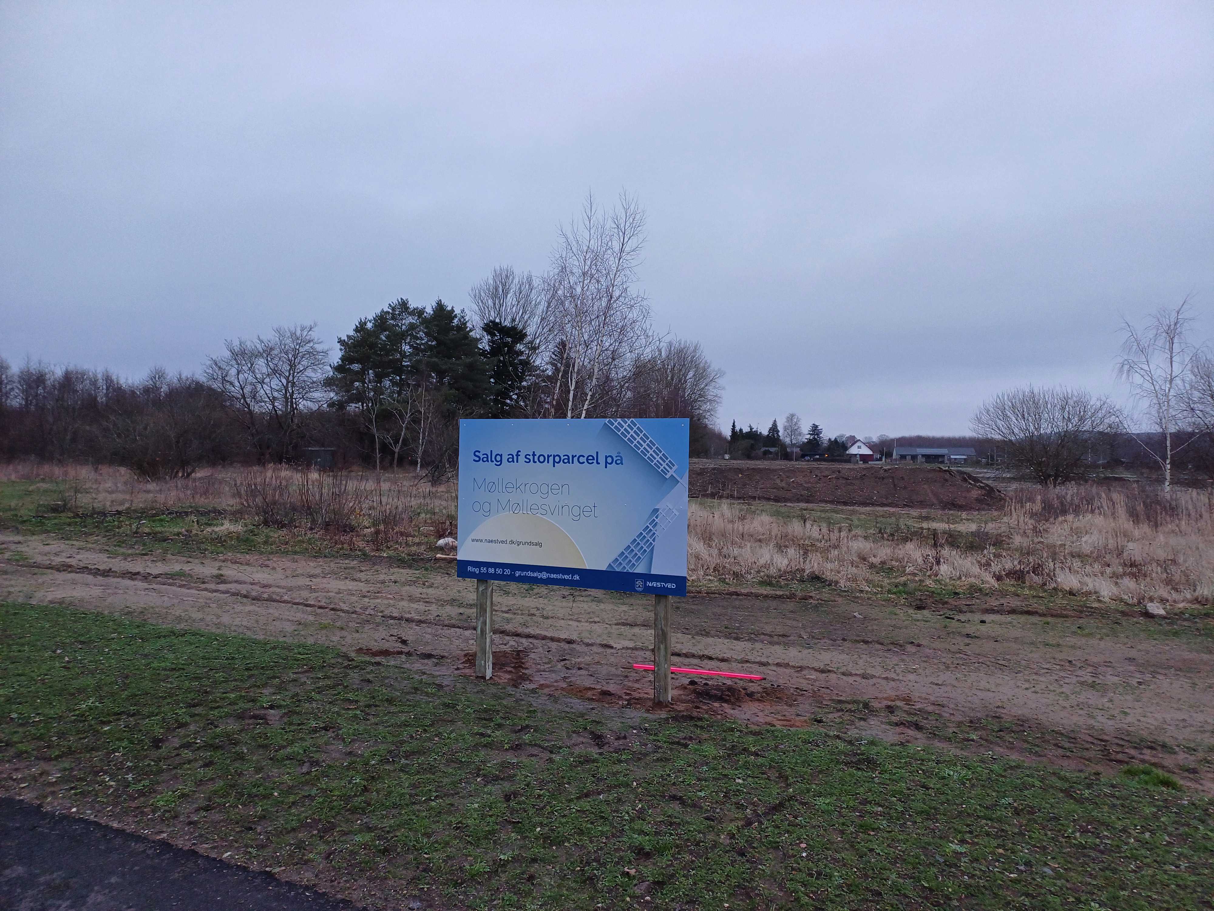 Skilt ved storparcel på ny udstykning i Glumsø