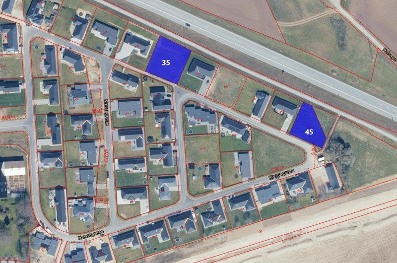 Kort fra webgis over ledige grunde på kærsagrene, næstved marts 2024
