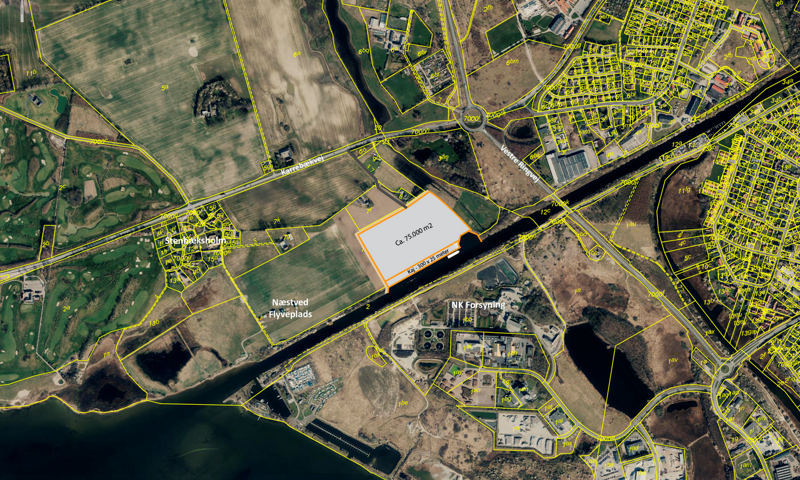 Billede fra webgis af det nye havneområde Billede fra webgis af det nye havneområde