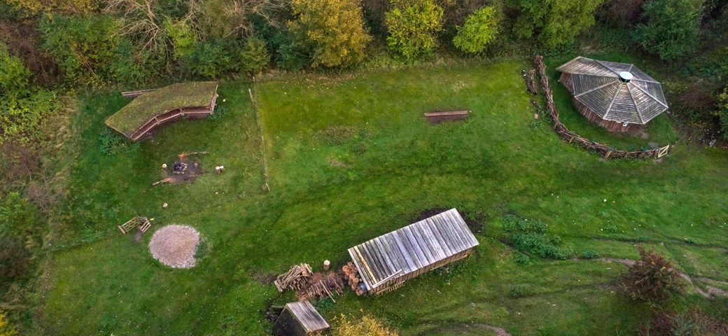 Dronefoto af shelter Ved Herlufmagle