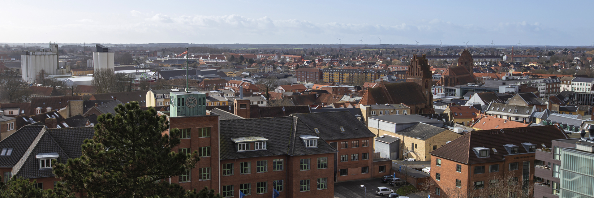 Næstved Rådhus samt udsigt over byen