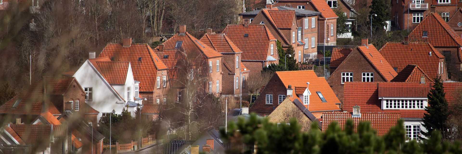 Røde huse på række i Næstved