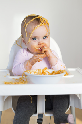 barn spiser spaghetti