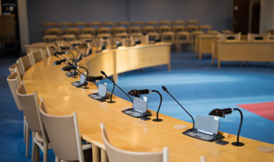 Byrådssalen på Rådhuset i Teatergade Byrådssalen på Rådhuset i Teatergade