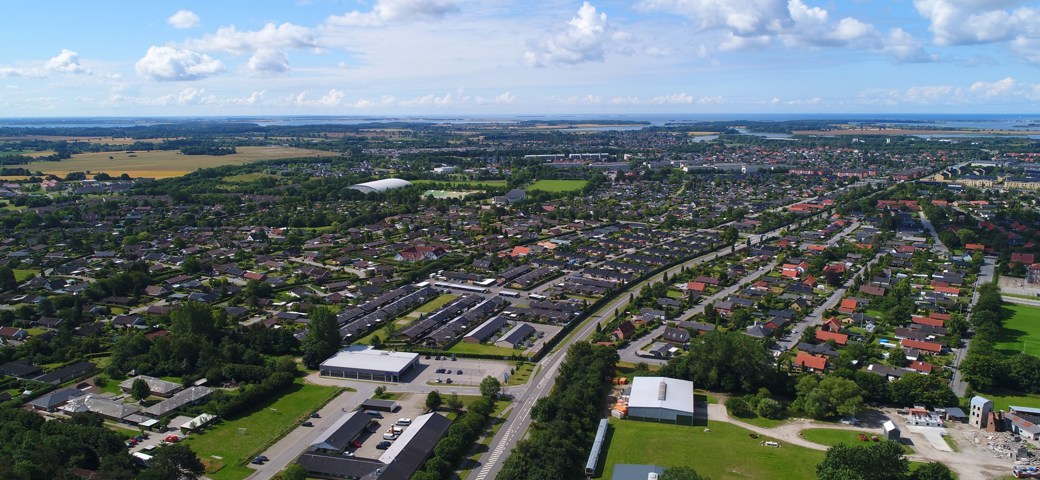 Dronefoto over Næstved Syd