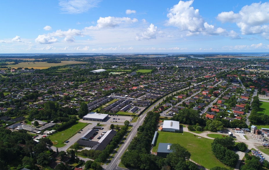 Dronefoto over Næstved Syd
