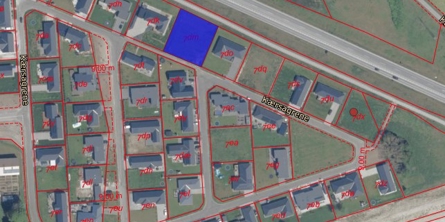 Kort over ledig grund på Kærsagrene, Næstved