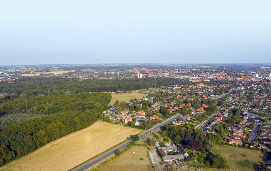 Luftfoto af område i Næstved Kommune