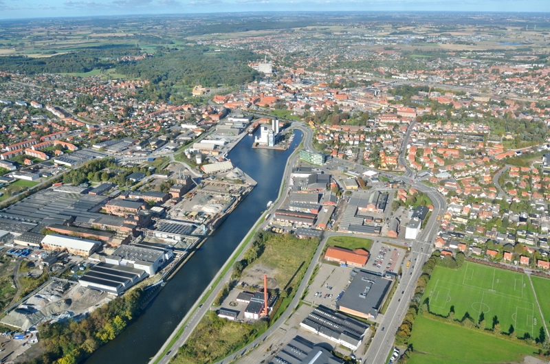 Dronefoto af Næstved Havn