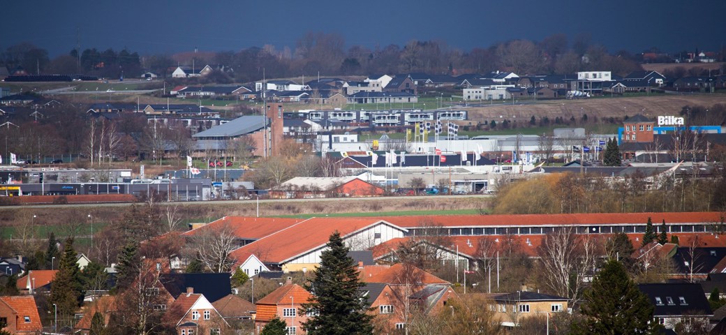 Skumring Over Bebyggelse Næstved Nord