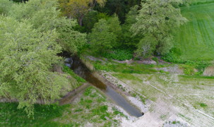 Bjørnebækken Dronefoto 2019 Ved Skov Og Bro Bjørnebækken Dronefoto 2019 Ved Skov Og Bro