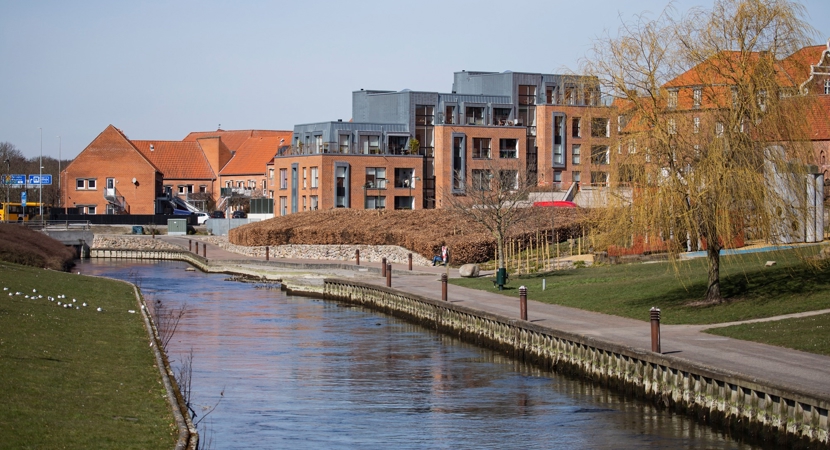 Susåen på vej ind mod Næstved Bymidte
